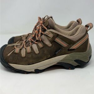Keen Targhee II Waterproof Leather Hiking Shoes Brown Tan Ankle Boot Lace Up